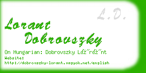 lorant dobrovszky business card